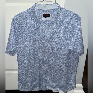 Johnston & Murphy Light Blue Micro Floral Button-Down Shirt